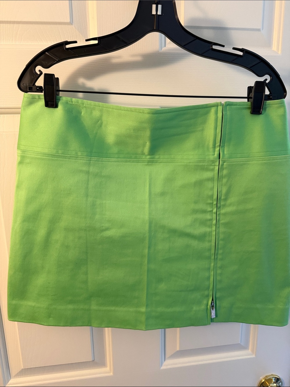 Ralph Lauren Apple Green Mini Skirt with Adjustable Zipper Slit
